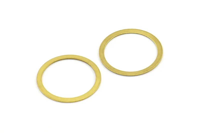 19mm Connector Rings, 20 Raw Brass Connector Circle Rings (19mm) Brs 448 A0186