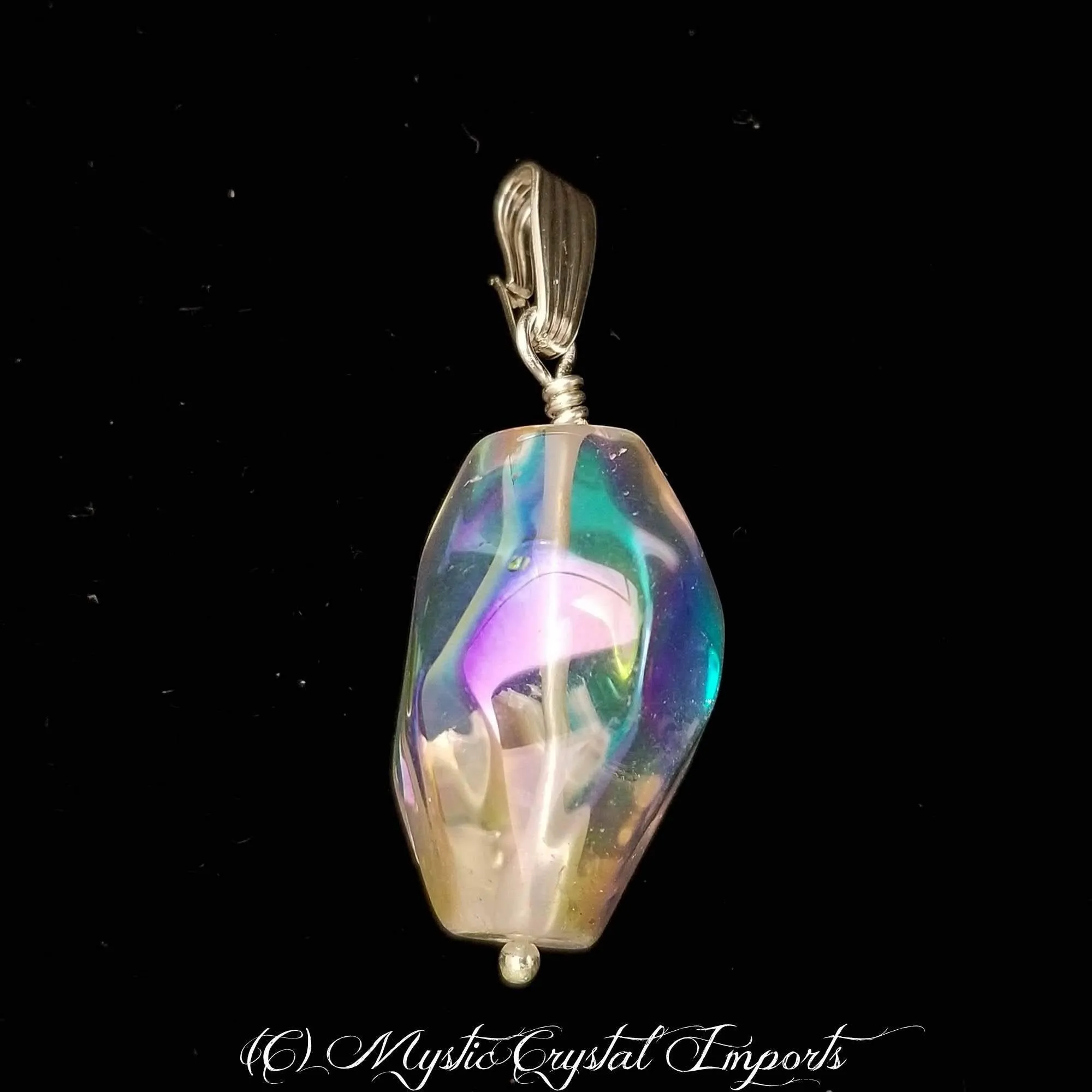Angel Aura Quartz Large Nugget Penant