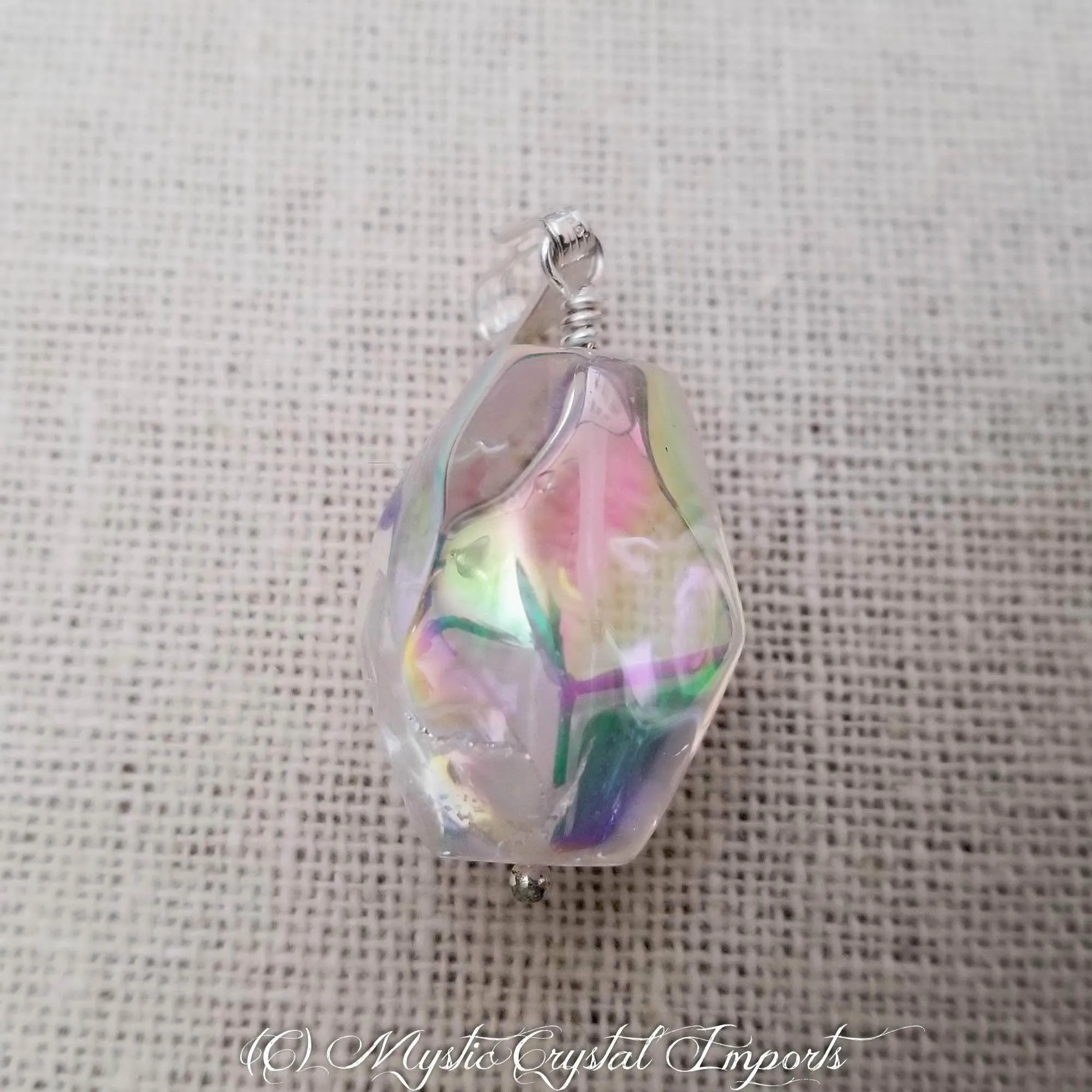Angel Aura Quartz Large Nugget Penant