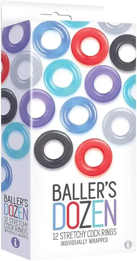 Baller's Dozen: 12-Piece Beaded Cock Ring Set - Boost Your Performance & Pleasure!