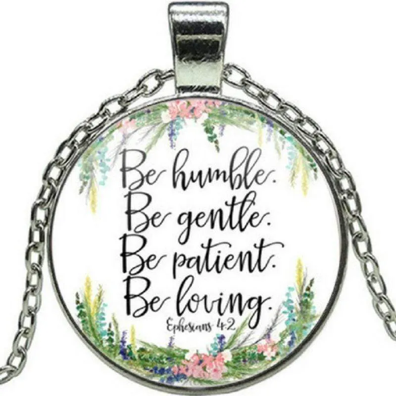 Be Humble Ephesians 4:2 Silver and Multi-Colored Necklace
