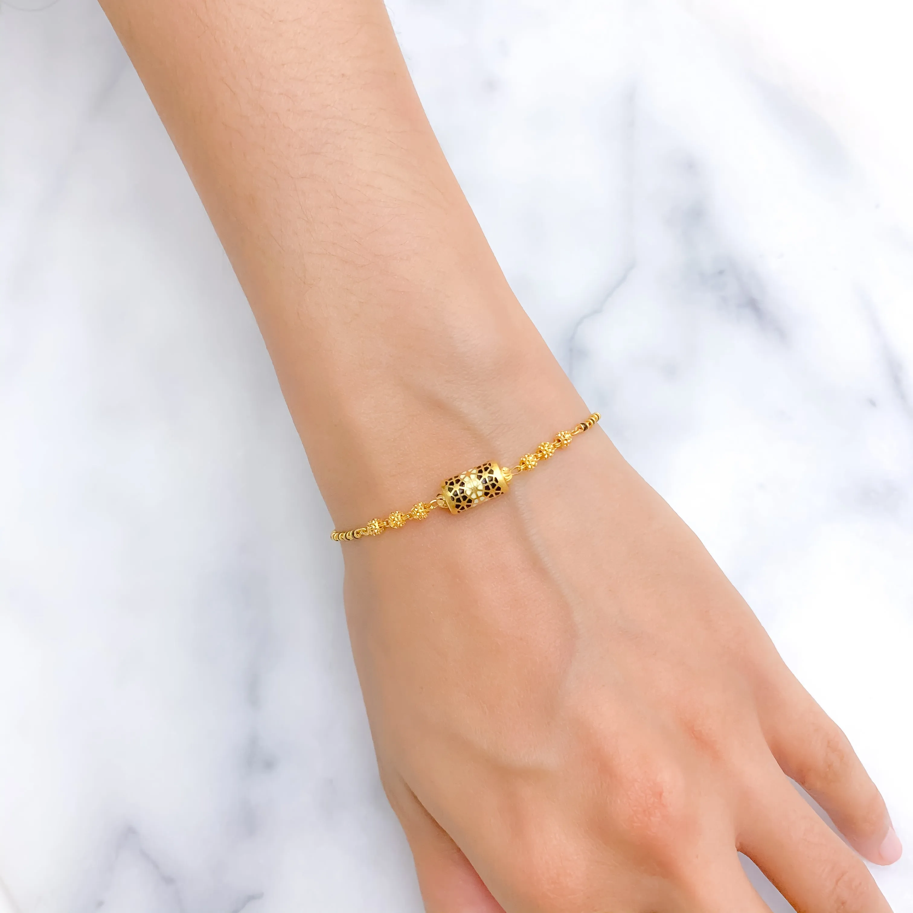 Black Bead Accented Bracelet