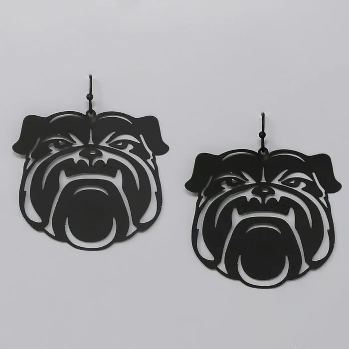 Bulldog Cutout Filigree Earrings