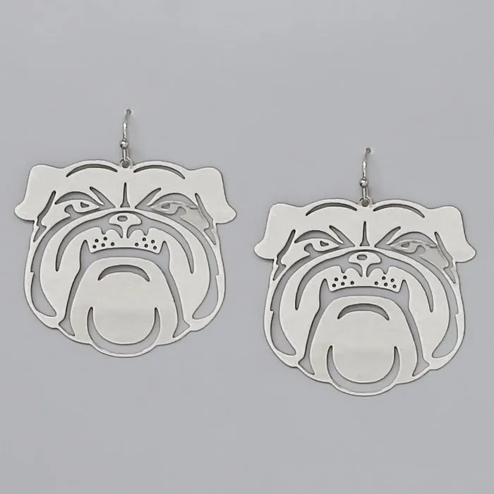 Bulldog Cutout Filigree Earrings
