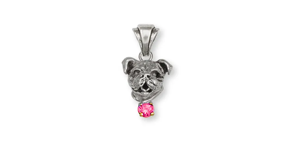 Bulldog Pendant Jewelry Sterling Silver Handmade Dog Pendant D016H-SP