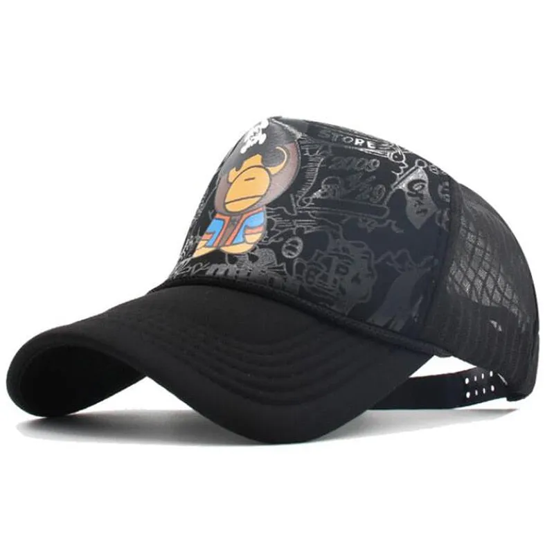 Children's hat cartoon mesh baseball caps baby boys and girls summer shade breathable cap kids sun protection hats