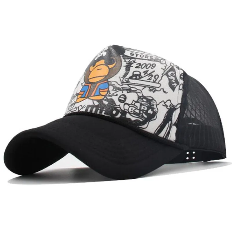 Children's hat cartoon mesh baseball caps baby boys and girls summer shade breathable cap kids sun protection hats