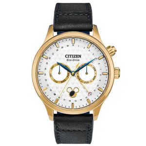 Citizen Men's Disney Mickey Mouse Leather Strap Watch-Ap1058-11w