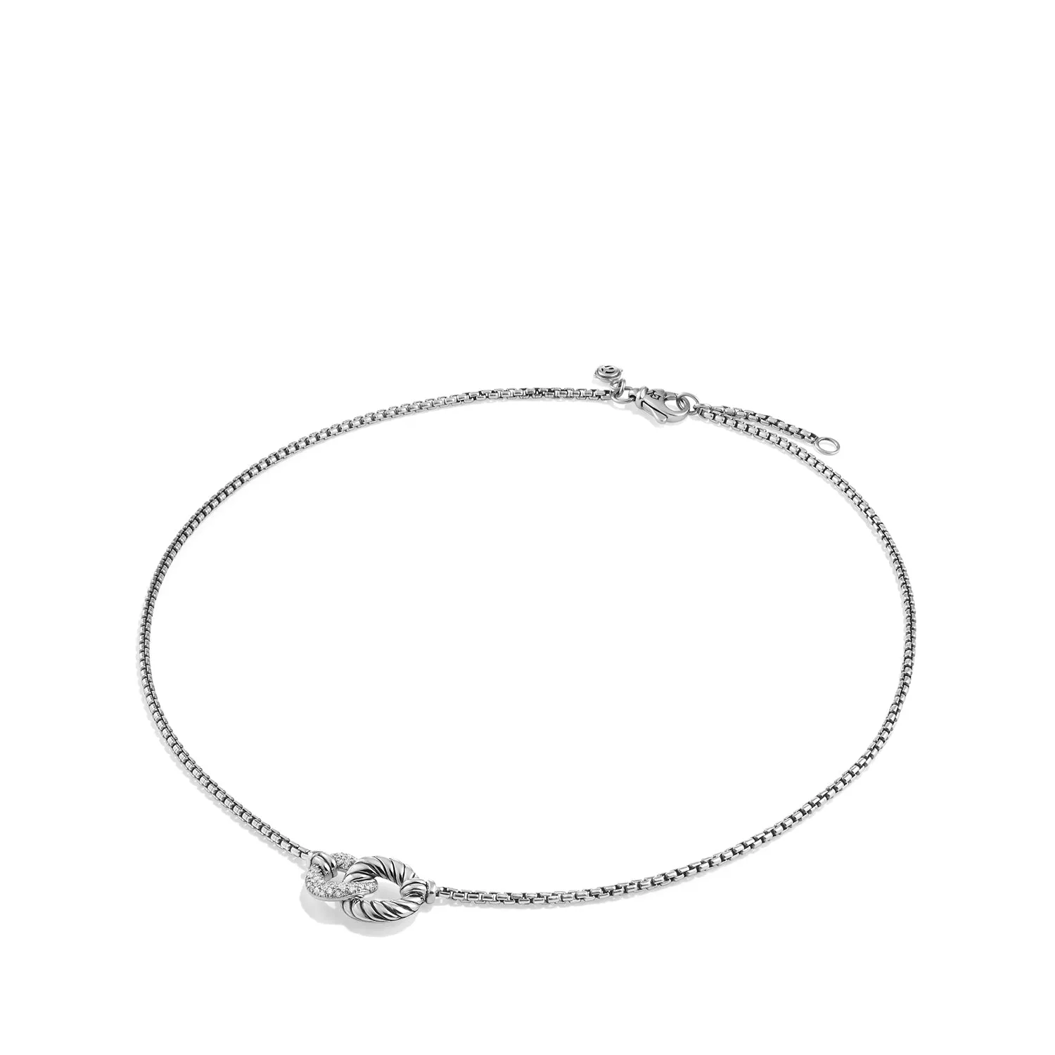 David Yurman Belmont Double Link Necklace with Diamonds
