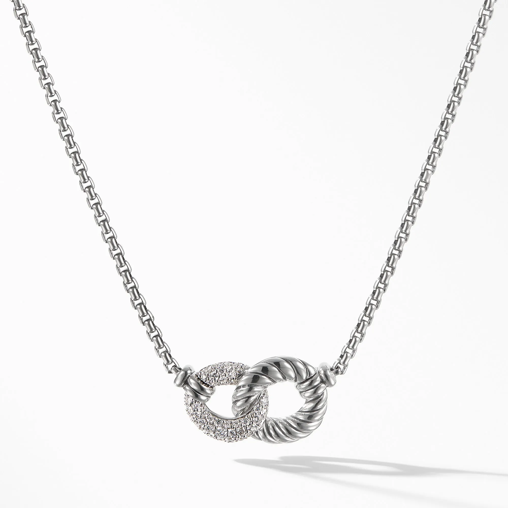 David Yurman Belmont Double Link Necklace with Diamonds