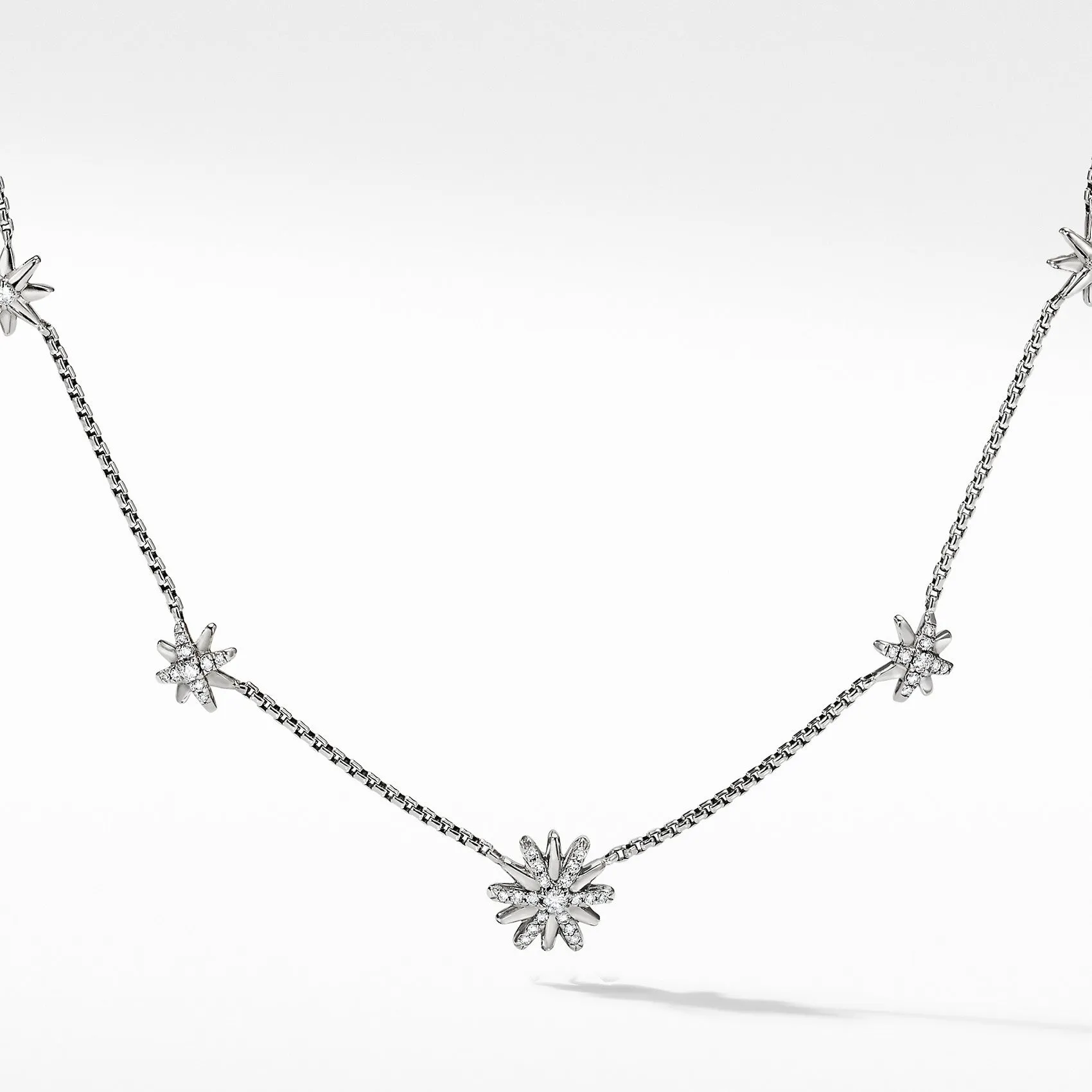 David Yurman Starburst Station Chain Diamond Necklace