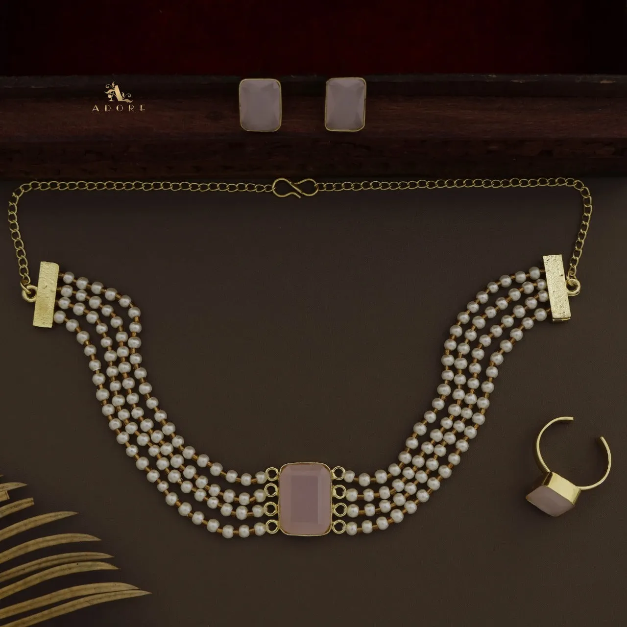 Elegant Pearl Choker Combo Set