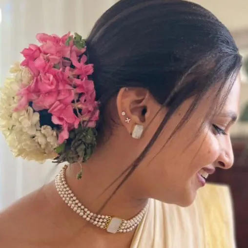 Elegant Pearl Choker Combo Set