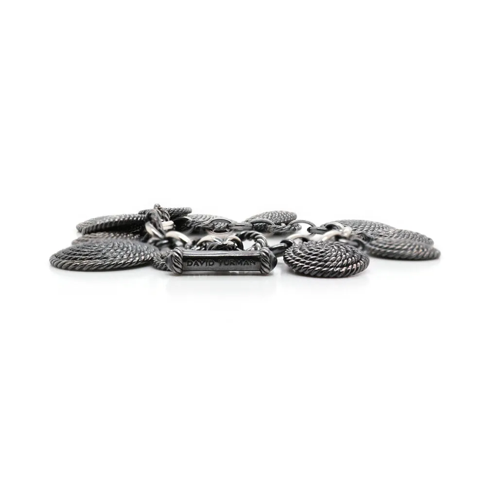 Estate David Yurman Sterling Cable Coil Charm Bracelet