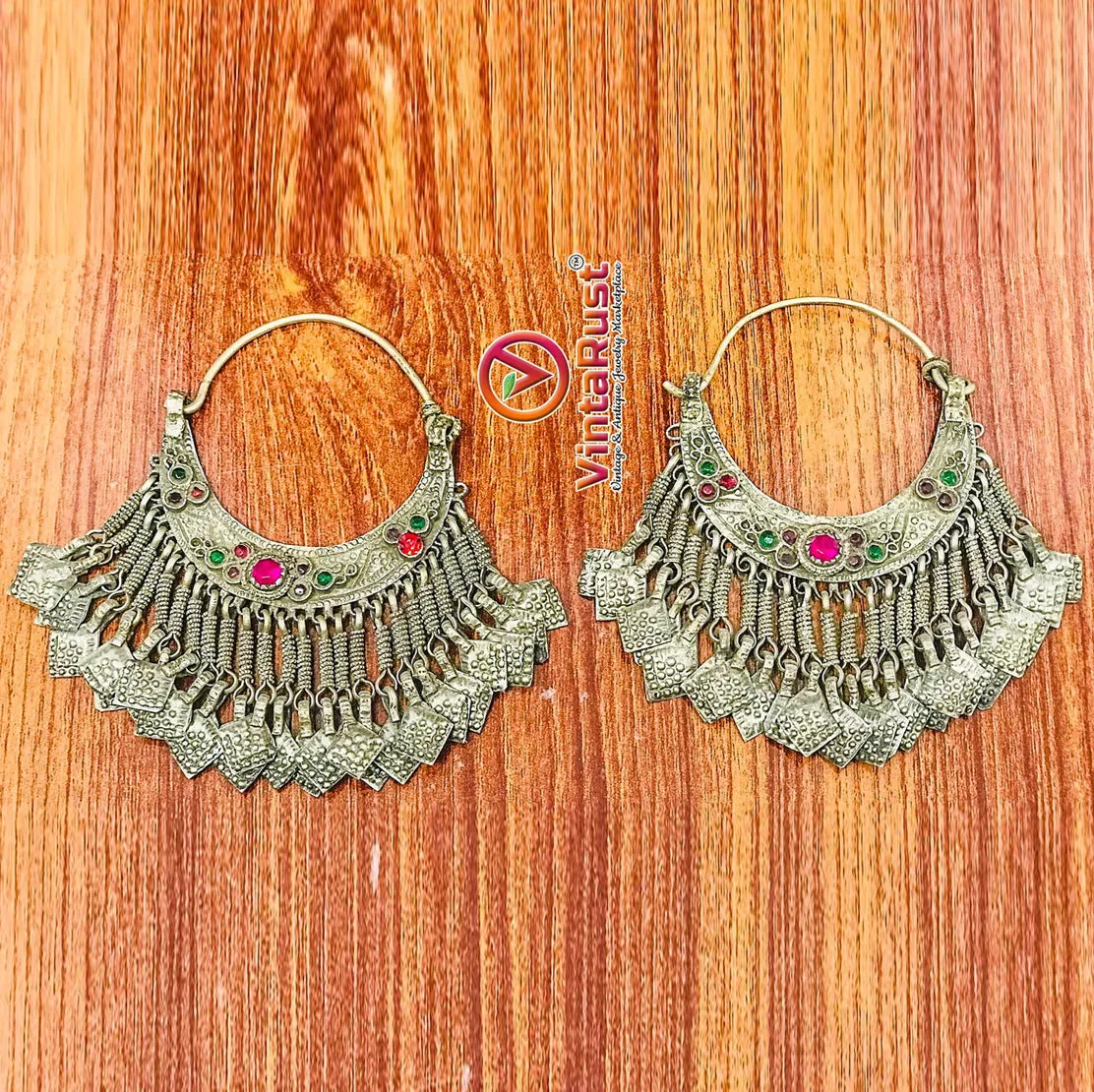 Kuchi Earrings With Long Tassels