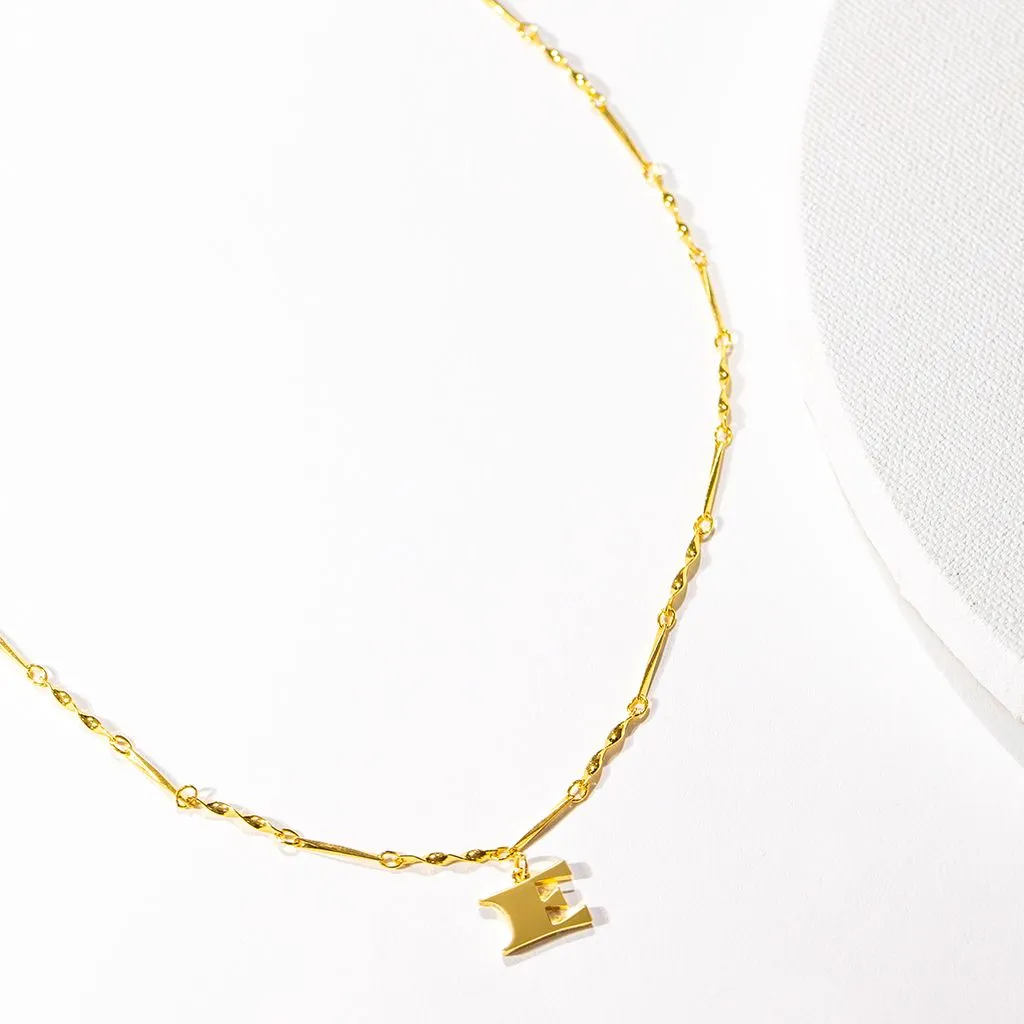Letter Necklace (E) - Gold