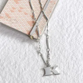 Letter Necklace (K) - Silver