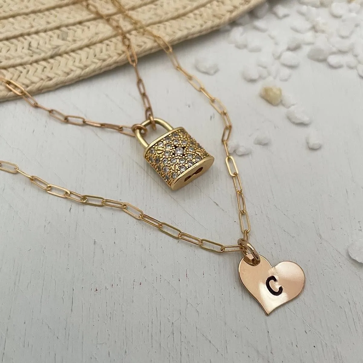 Mini Heart Initial Necklace