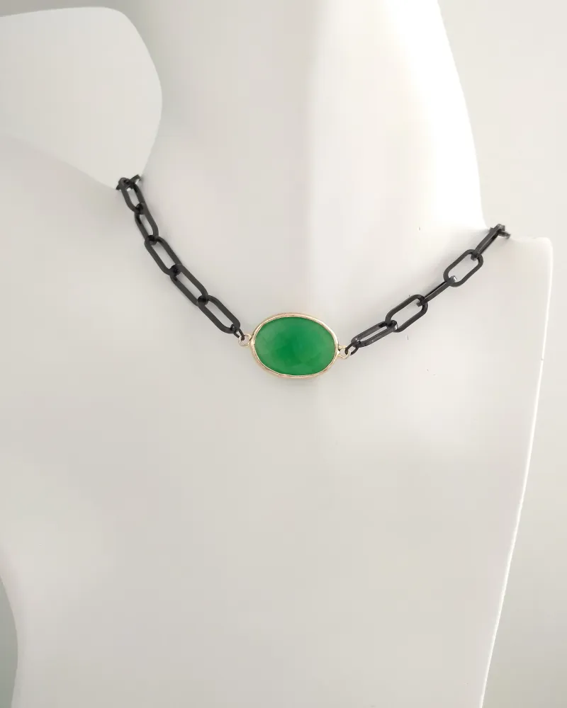 Noir Paperclip Necklace