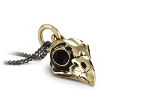 Owl Skull Necklace - Bronze