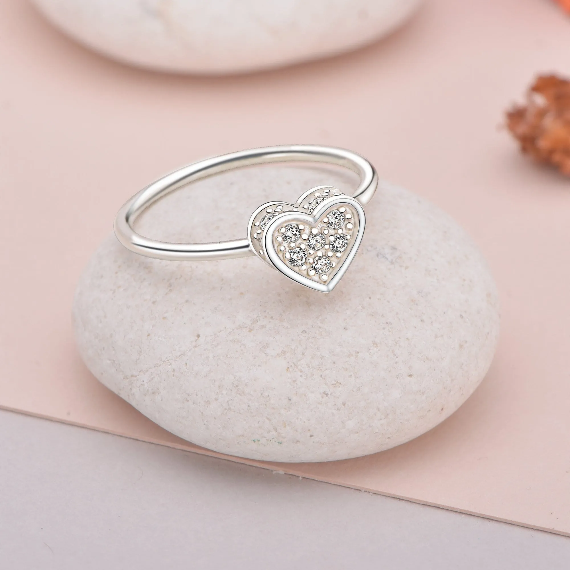 Petite Sterling Silver Heart Rings