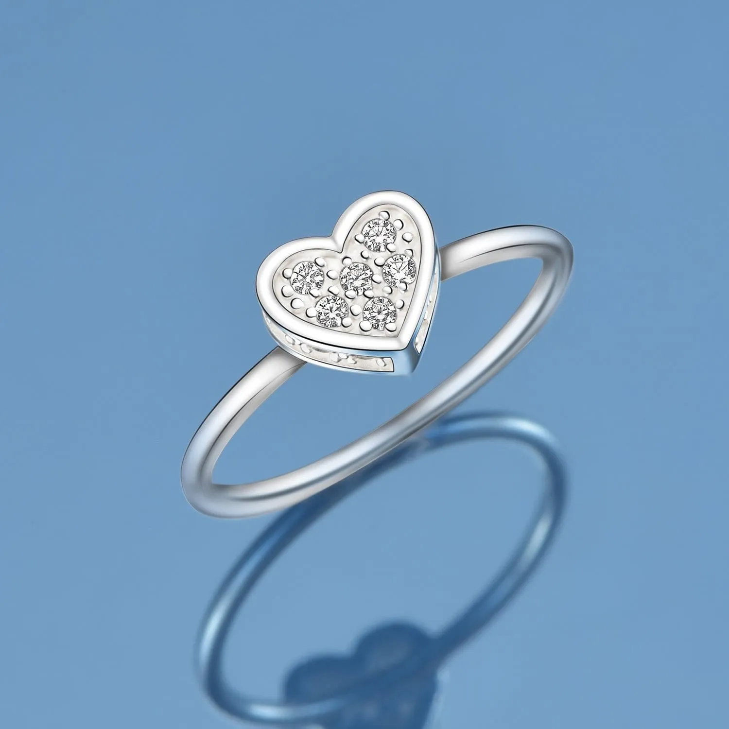 Petite Sterling Silver Heart Rings