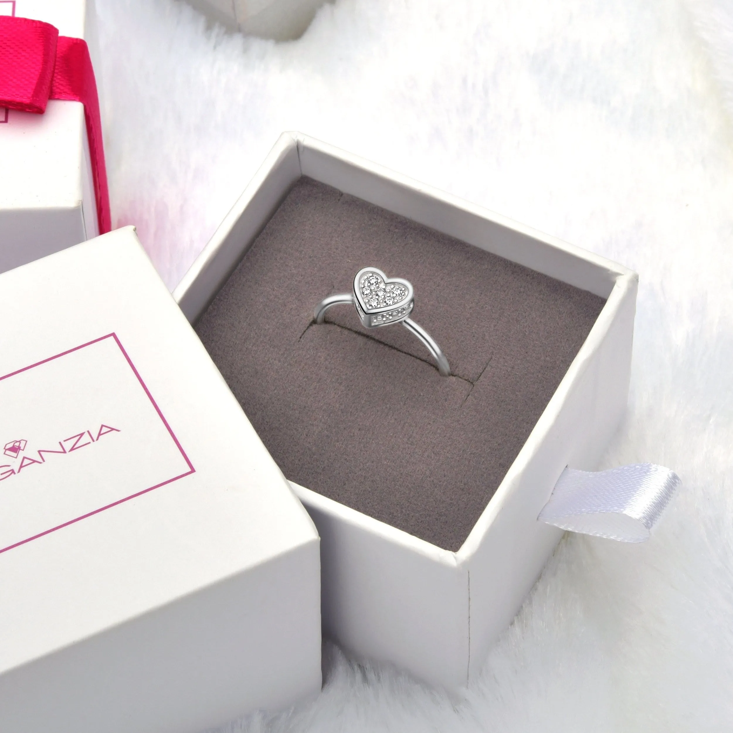 Petite Sterling Silver Heart Rings