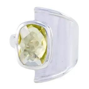 Riyo Designer Gemstones Lemon Quartz 925 Silver Ring Turtle Jewelry