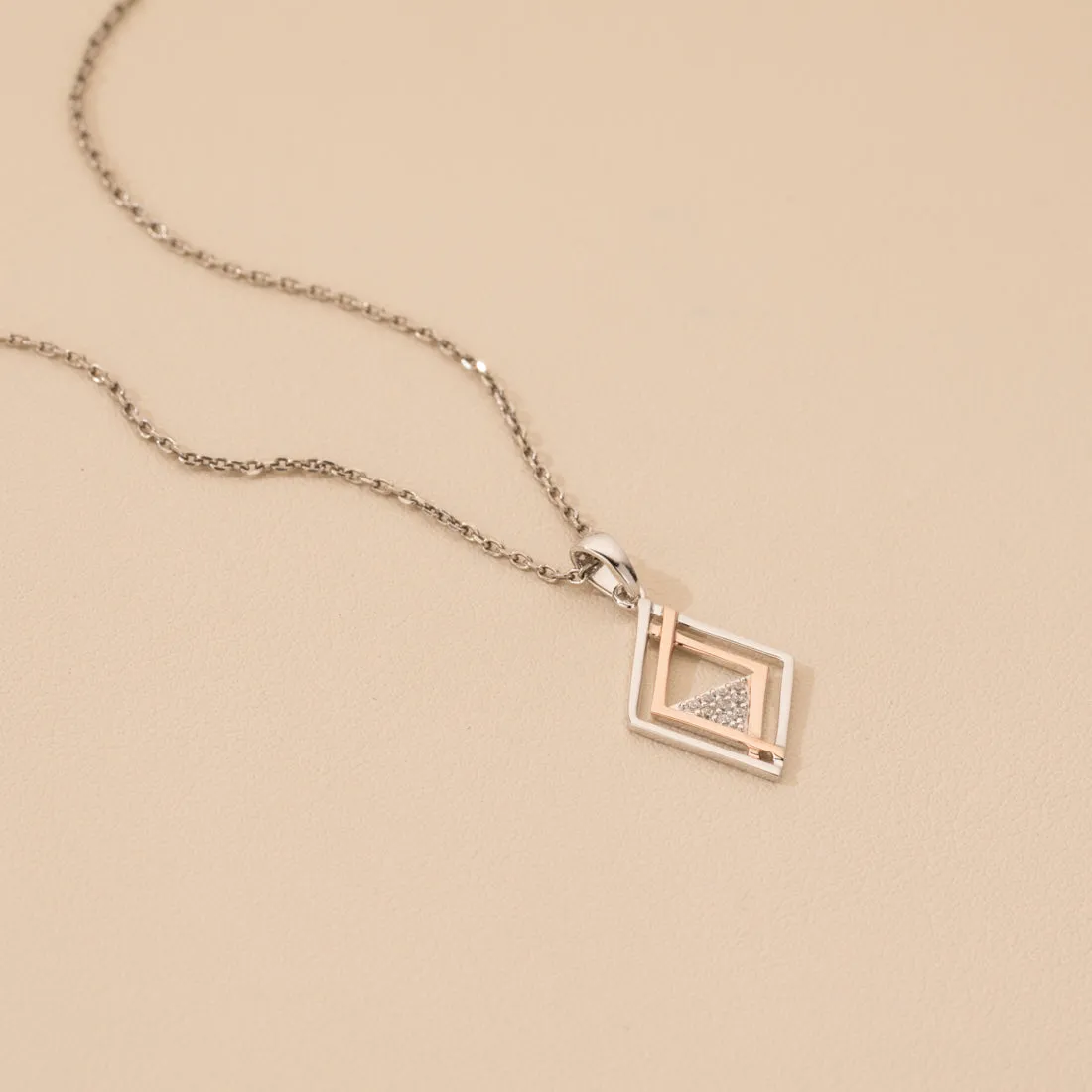 Rose-Tone Sterling Silver Embellished Kite Pendant