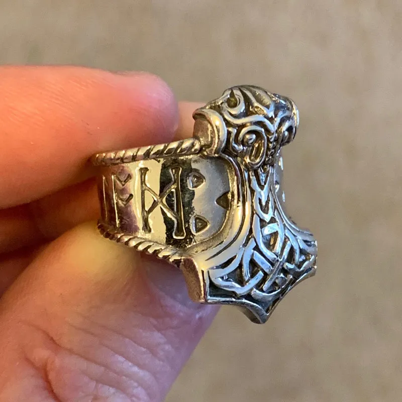 Sterling Silver Thor's Hammer Ring