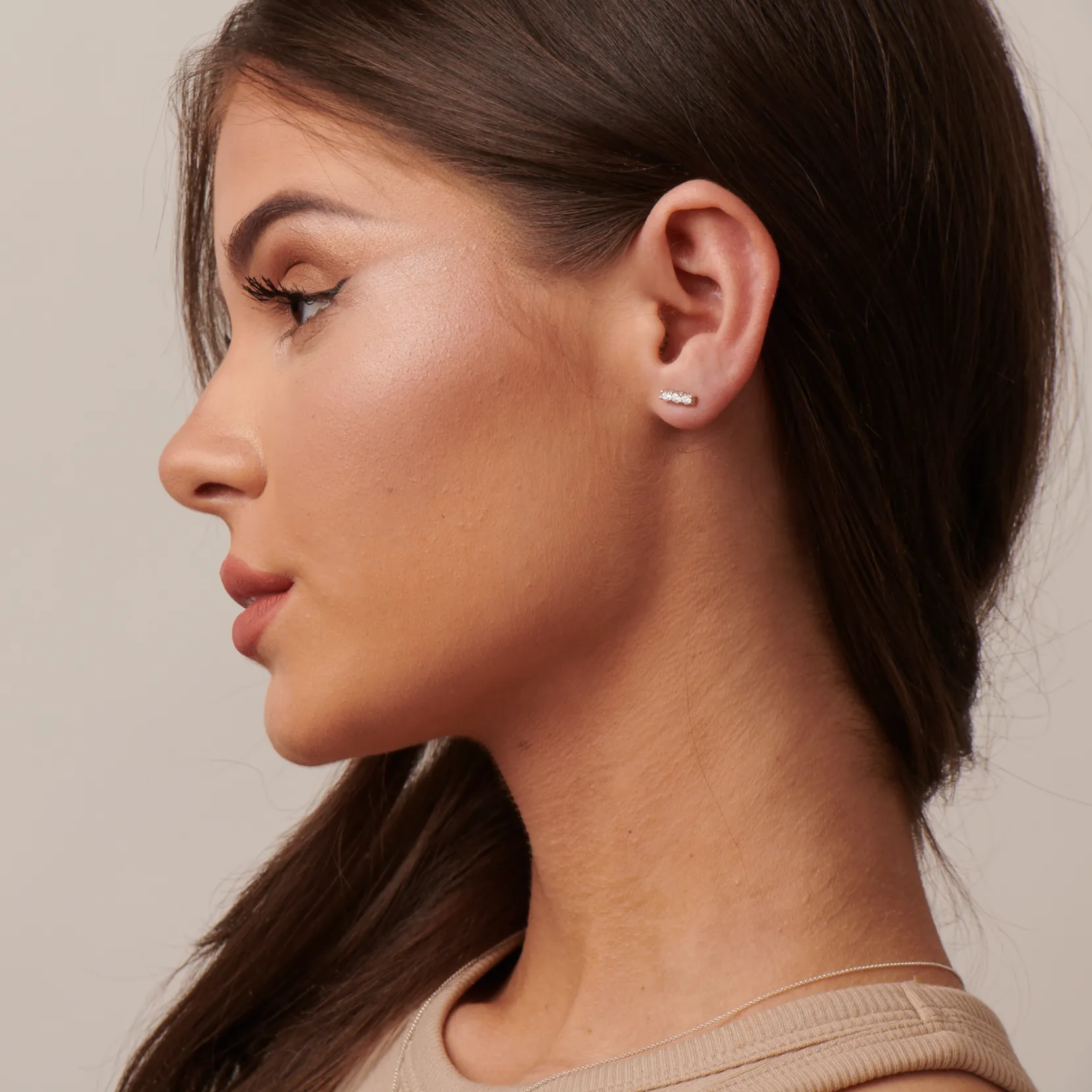 Three Stone Birthstone Earrings