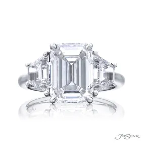 Three Stone Emerald Cut Diamond Ring
